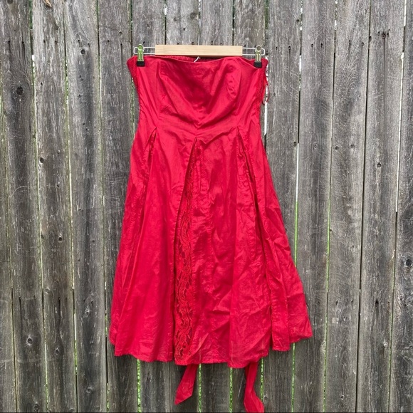 Anthropologie Dresses & Skirts - Moulinette Soeurs | Anthro Red Strapless Mini Dress NWT 6